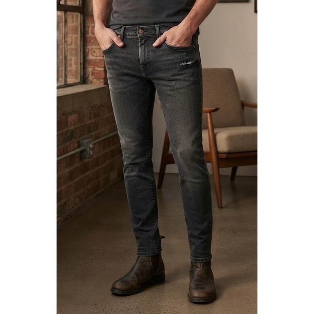 Levi's Premium 512 Slim Taper Denim Jeans Men 30x32 Washed Black Cotton Stretch